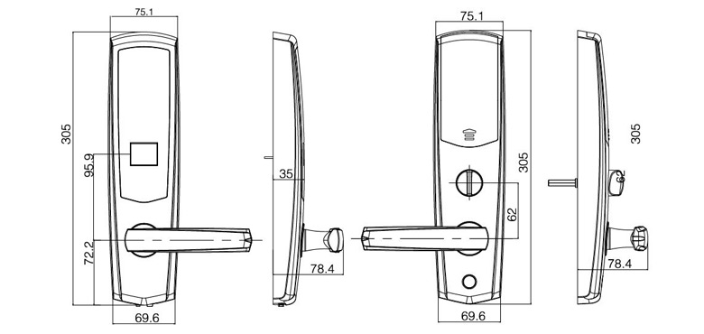 Hotel lock with ANSI mortise