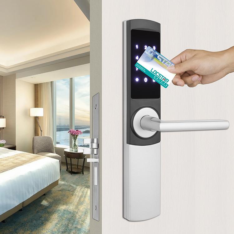 مفتاح بطاقة برنامج الفندق الآمن الإلكتروني الذكي مع مقبض بوابة الباب قفل كلمة المرور الرقمية الذكية